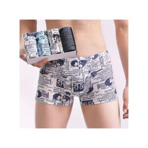 Berrykey 4Pcs Men's Underwear Breathable Comfortable Stretch Cotton Boxer Briefs