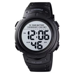 Skmei Black Top Quality Digital Sports Unisex Swimming Wrist Watch (10-Year Battery)