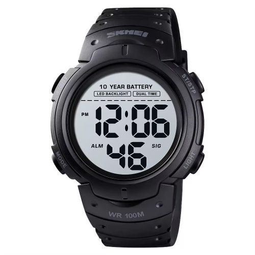 Skmei Black Top Quality Digital Sports Unisex Swimming Wrist Watch (10-Year Battery)